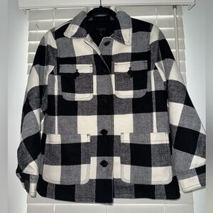 Talbots Monochrome Checkered Coat